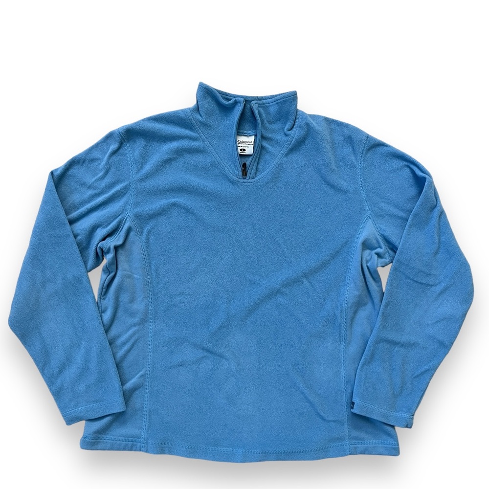 Columbia Blue Pullover Fleece Sweatshirt Long Sleeve Size Large